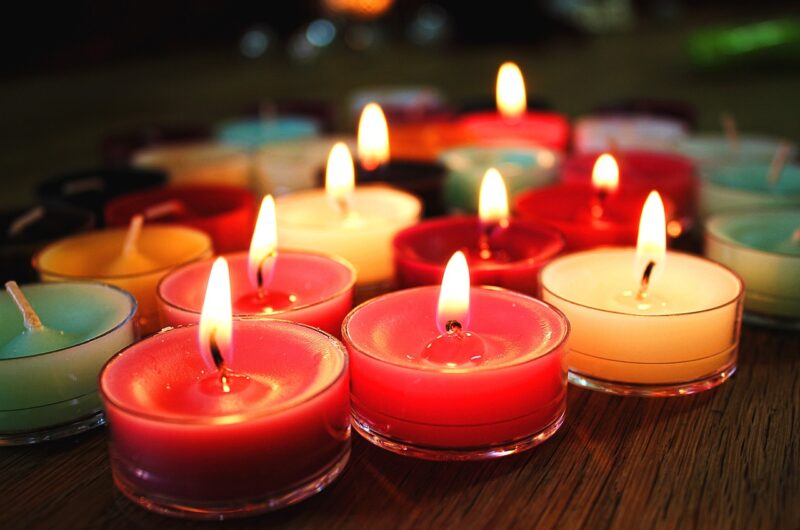 candles, flame, multicoloured
